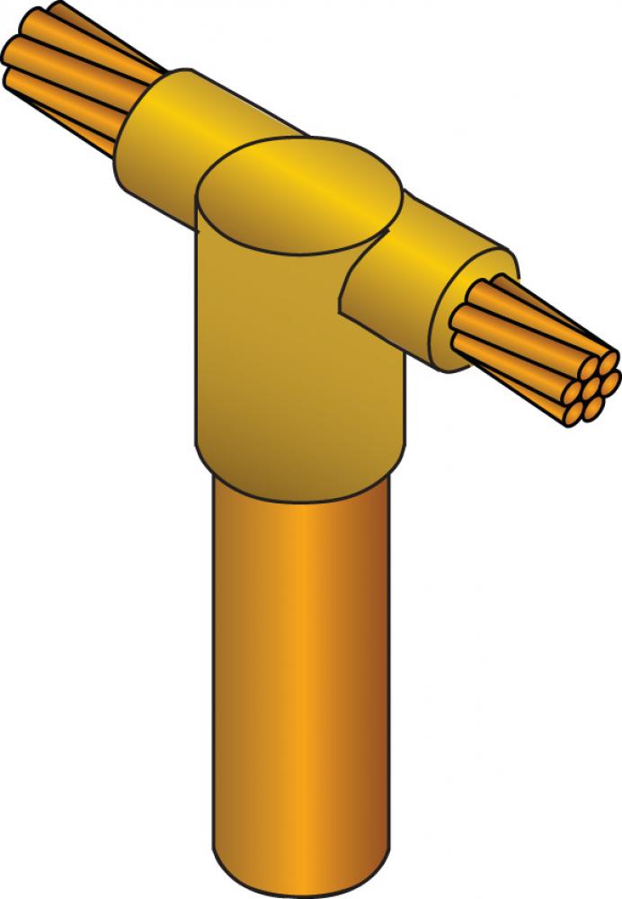 MOLD,CABLE TO GRD ROD,VERT TEE HORZ THRU