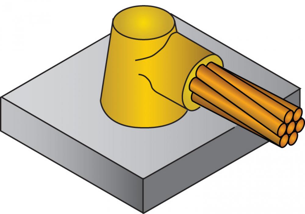 MOLD,CABLE TO HORZ STL,  HORZ TAP ON SURFACE