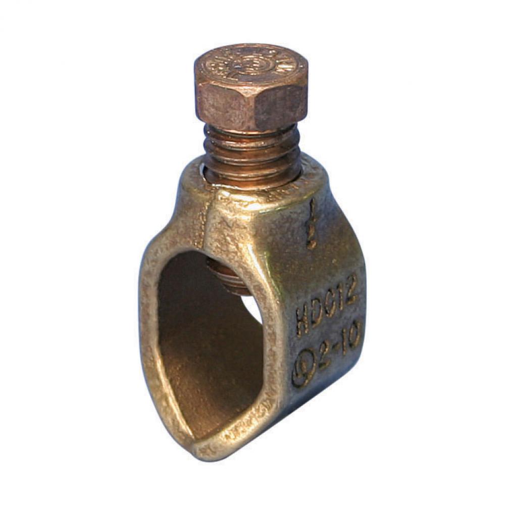 GRD ROD CLAMP,SIL BRZ,HD,1/2IN DIA,#10 SOL-#2 ST