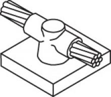 ERICO XLHCA1V - MOLD,CABLE TO HORZ STL,   HORZ THRU ON SURFACE