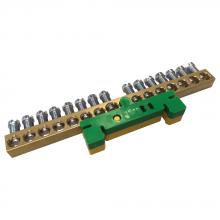 ERICO 568680 - Earthing & Neutral Busbar 15 Outputs G/Y support