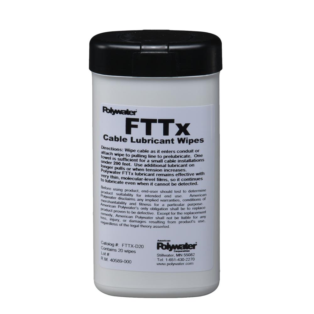20-Ct Wipe Canister Polywater® Lubricant FTTX