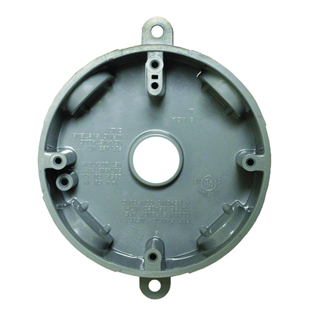 RND BOX 5 1/2 IN HUBS GREY PVC