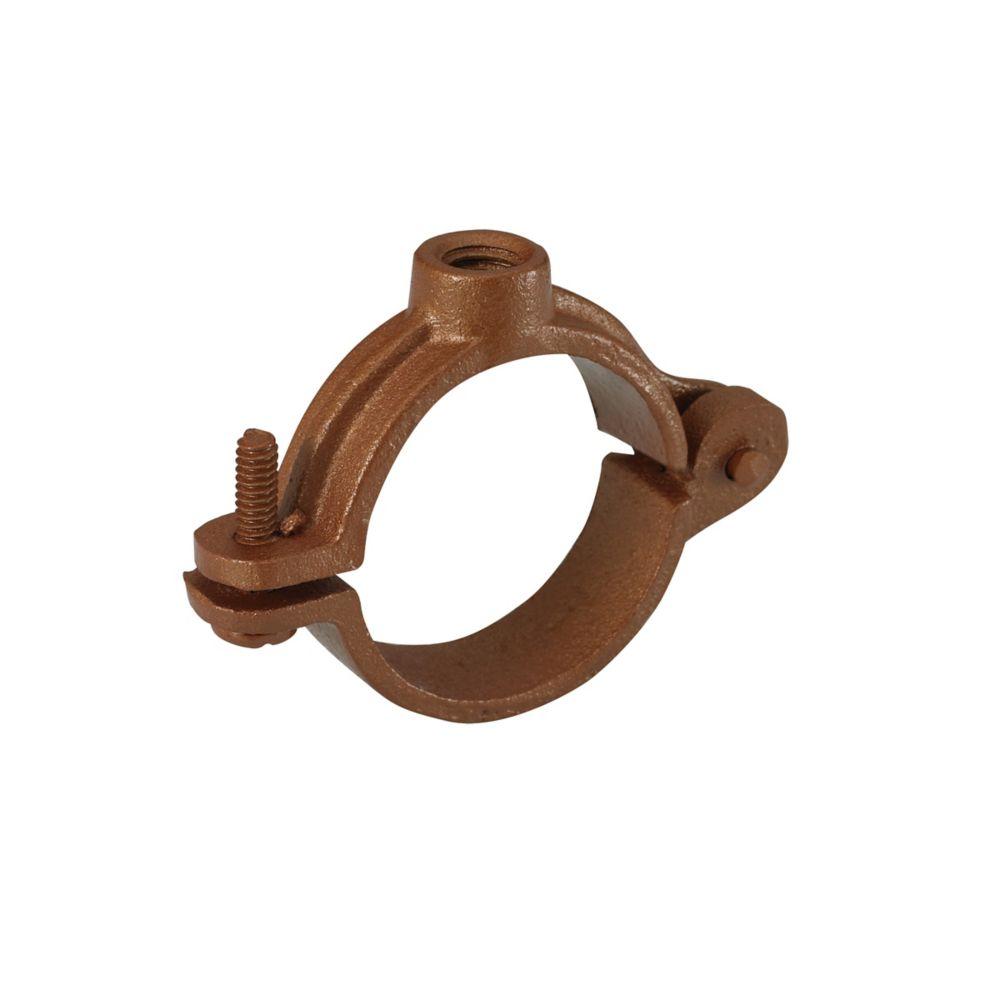 HINGED EXTN SPLIT PIPE CLMP,2 1/2", 3/8"