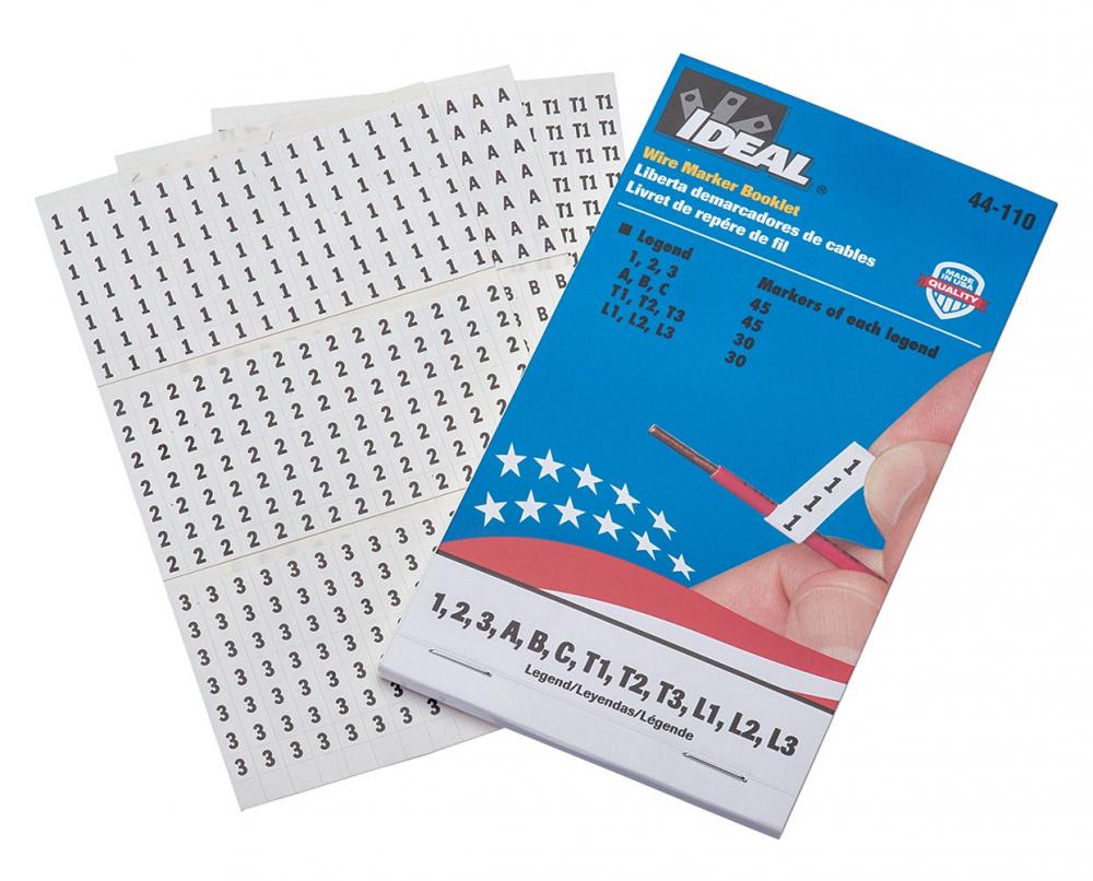 Wire Marker Booklet,Ideal,SZ: 1/4 X 1-1/2 IN MRK