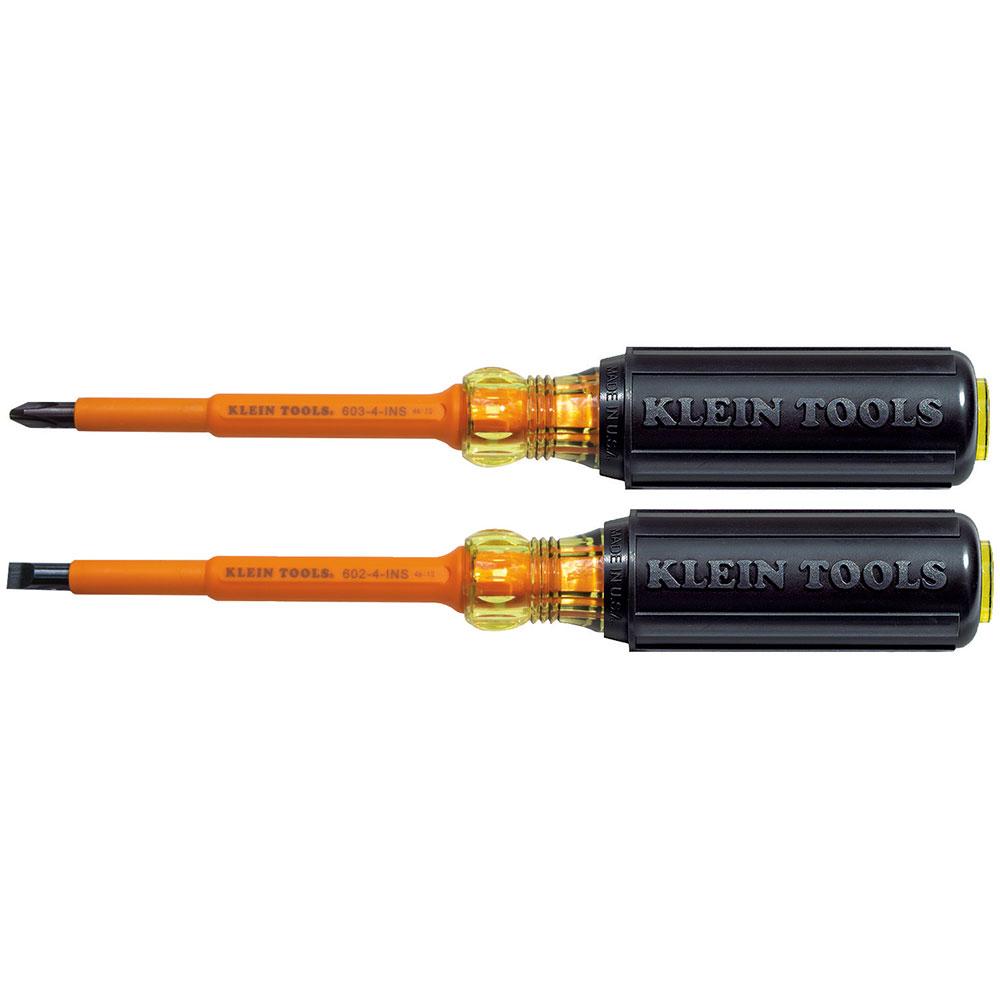 Screwdriver Set, Insul, 4" L, 2 Pc