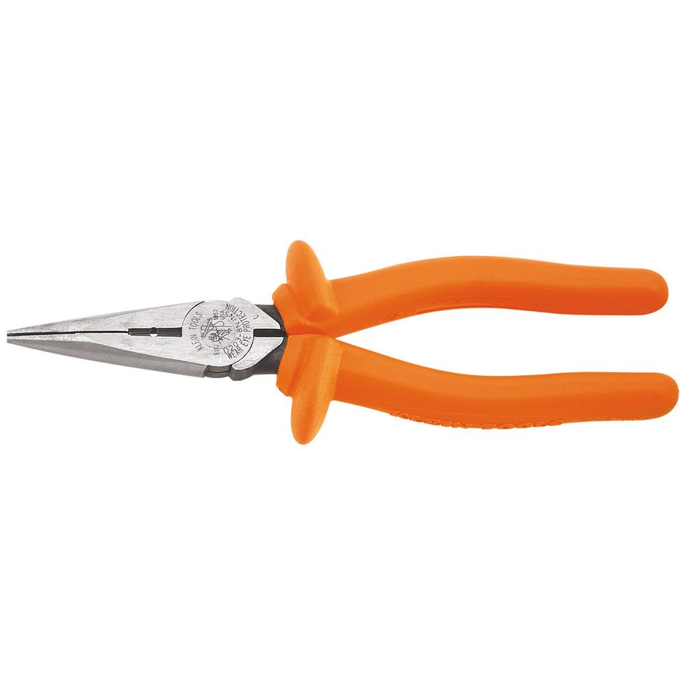 Long Nose Pliers, Insul, Cut, 8" L
