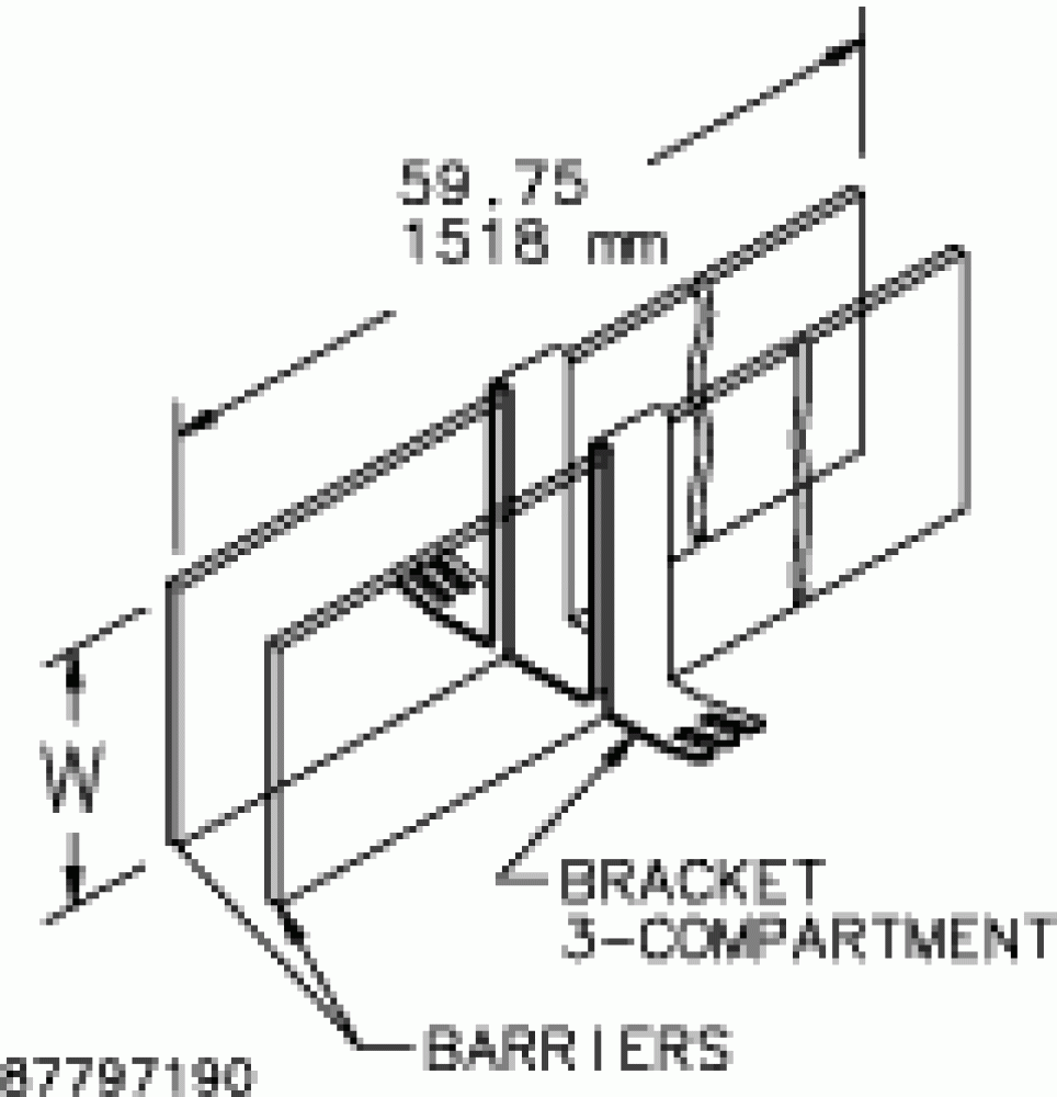 Barrier Brackets, 3 cmpmt, 5