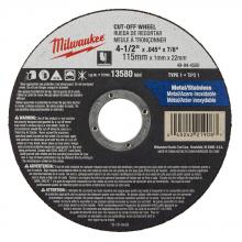 Milwaukee 49-94-4500 - Wheel 4-1/2 X .045 X 7/8 TYPE 1