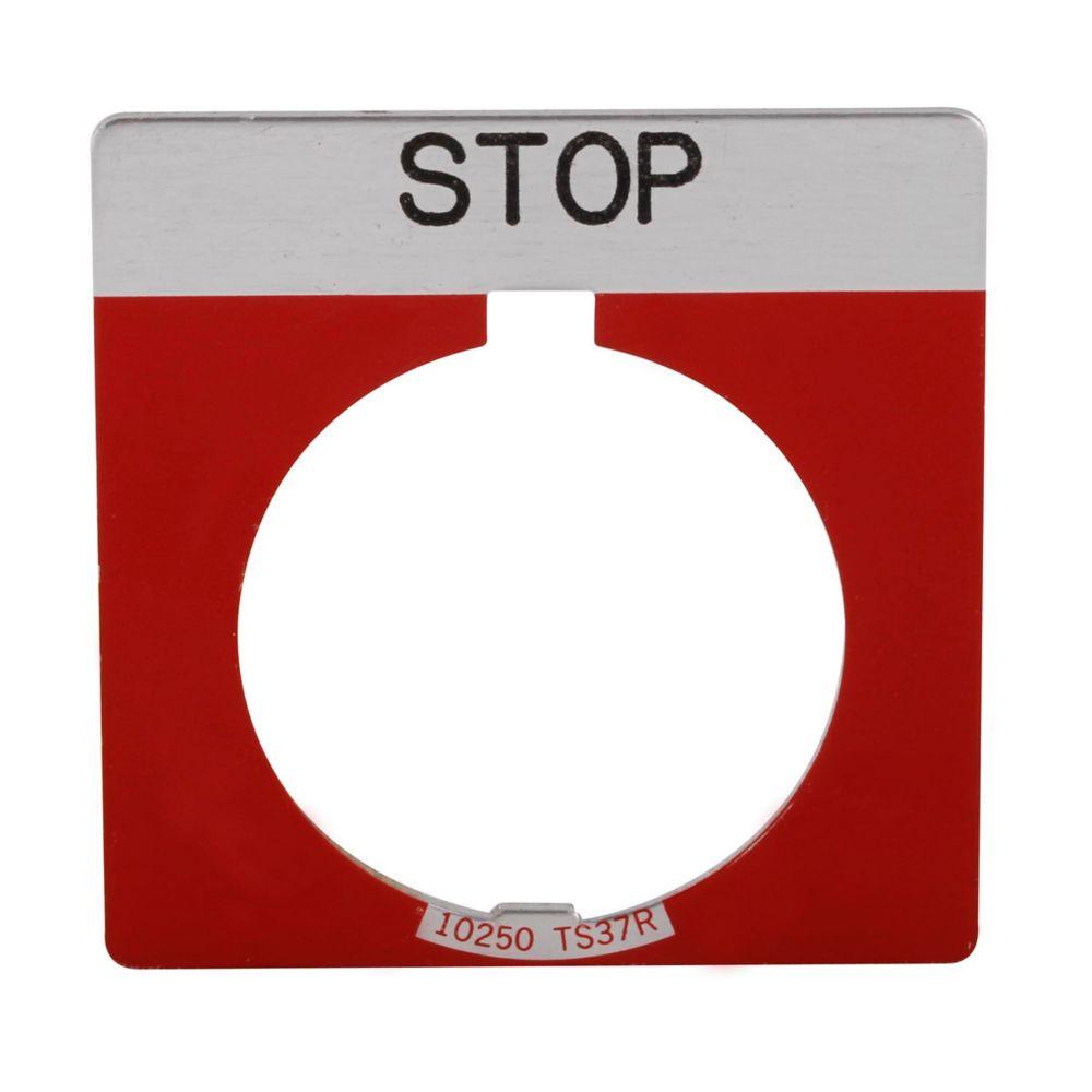 LEGEND PLATE, STOP, 30.5mm