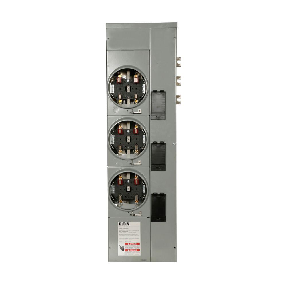 125A MTR STACK,1PH,3SKT,RNGLSS W/HORN,CU