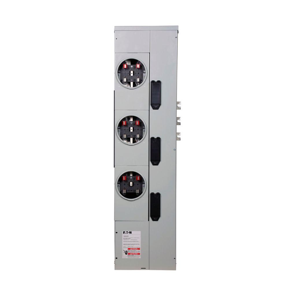 200A MTR STACK, 1PH, 3 SKT, RING, CU