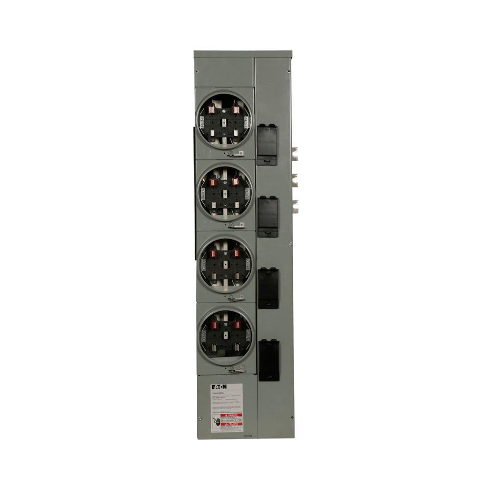 125A MTR STACK, 1PH, 4 SKT, RINGLESS, CU