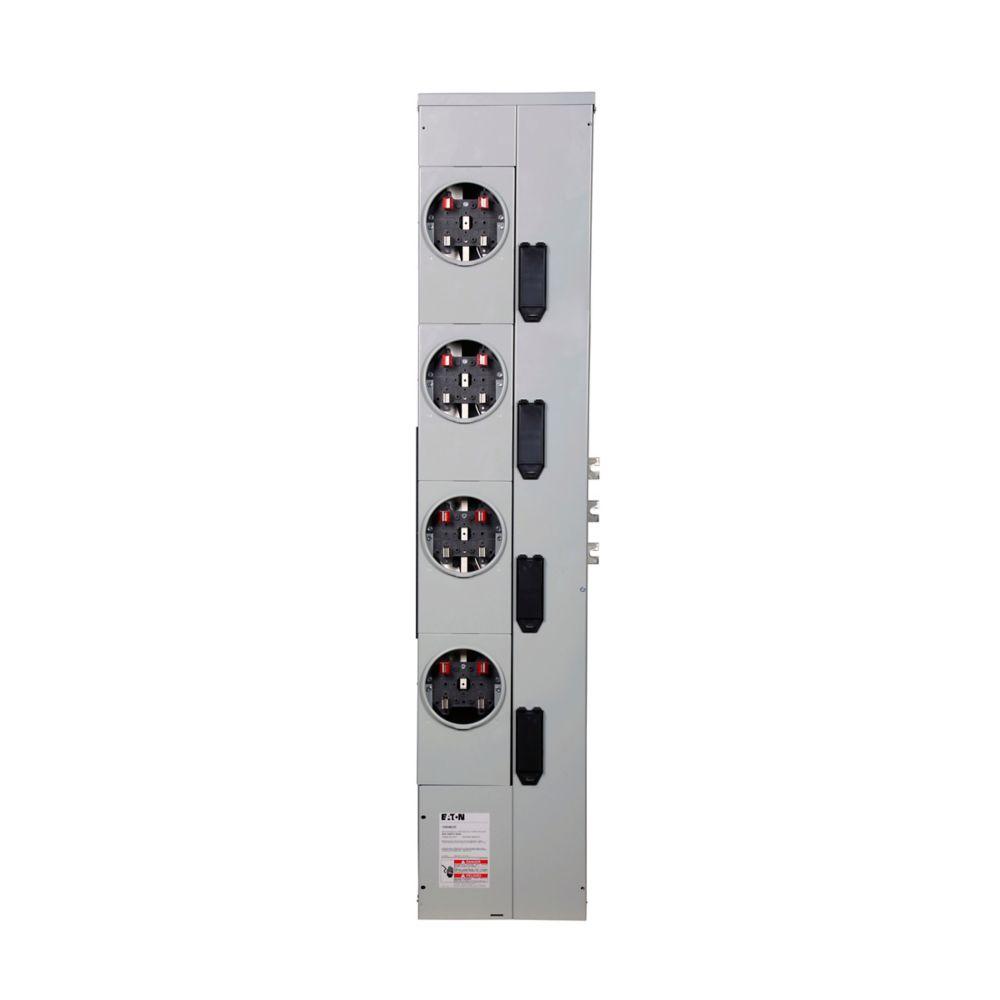 200A MTR STACK, 1PH, 4 SKT, RING, CU