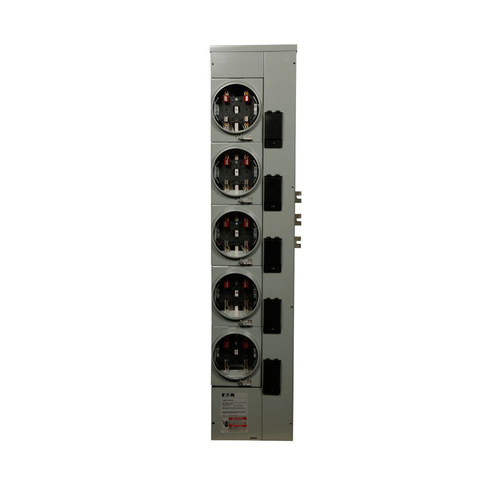 125A MTR STACK,1PH,5SKT,RNGLSS W/HORN,CU