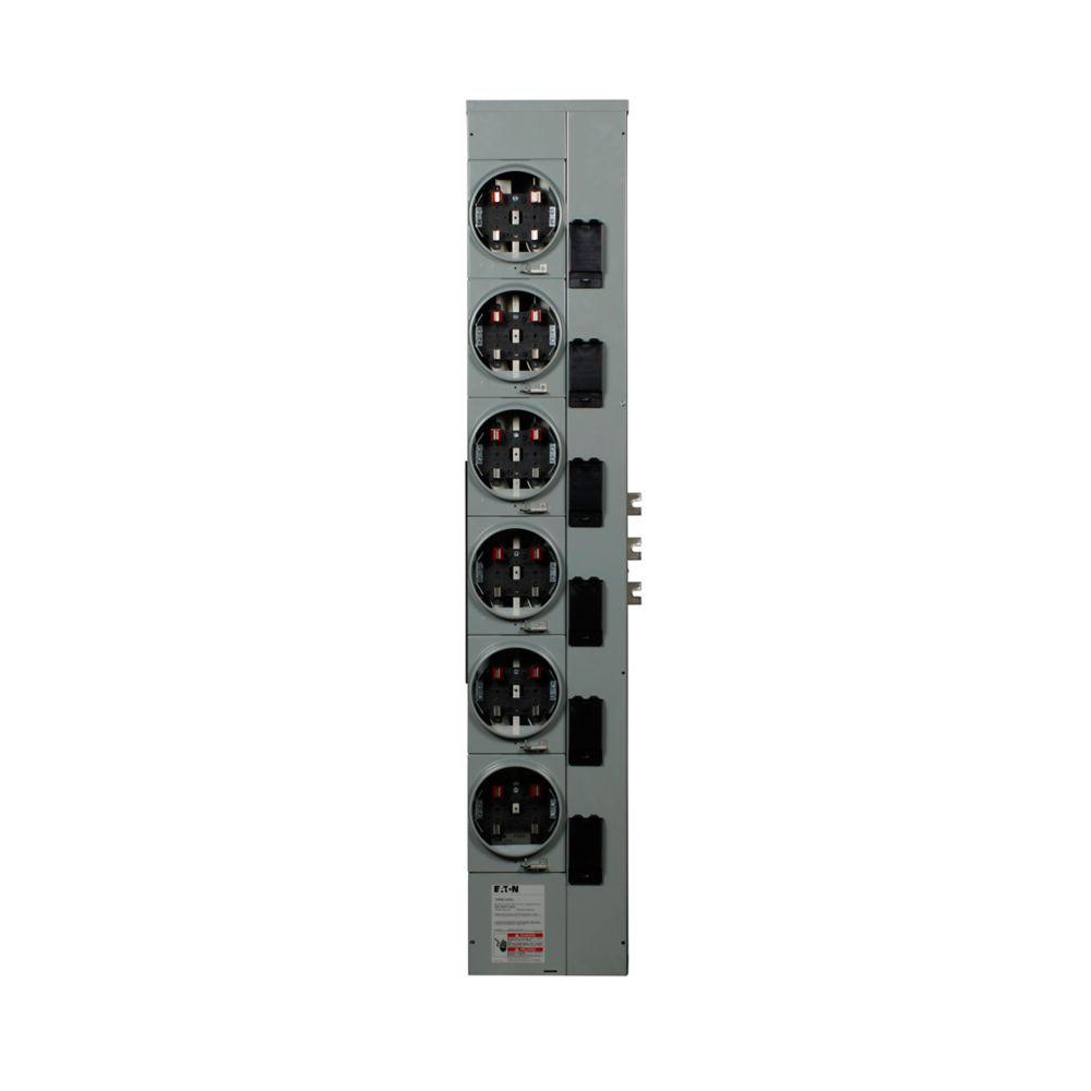 125A MTR STACK,1PH,6 SOCKET,RINGLESS,CU
