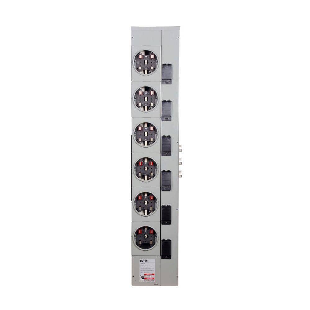 125A MTR STACK, 1PH, 6 SOCKET, RING, CU