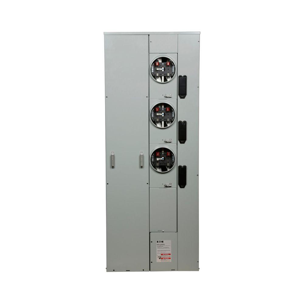 200A METER PACK, 3 SOCKETS, RINGLESS, CU