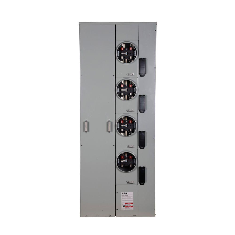 200A METER PACK, 4 SOCKETS, RINGLESS, CU
