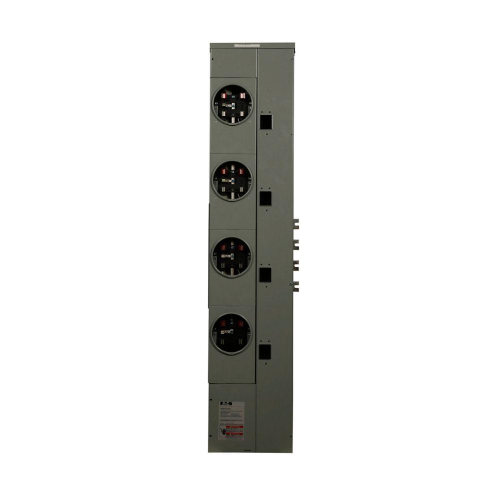 METER STACK, RING, 4 SKTS, 125A BKR PROV