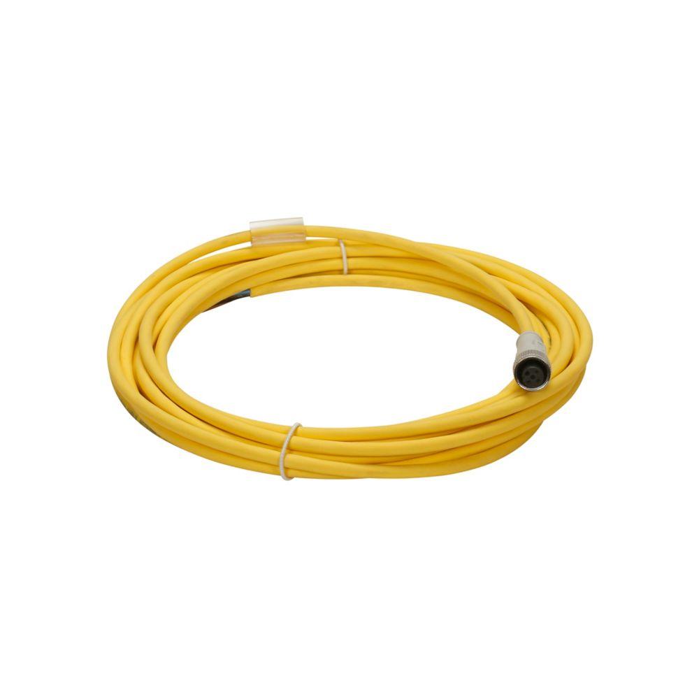 CORDSET,DC 4P 3W,22GA,PUR,YEL,5M
