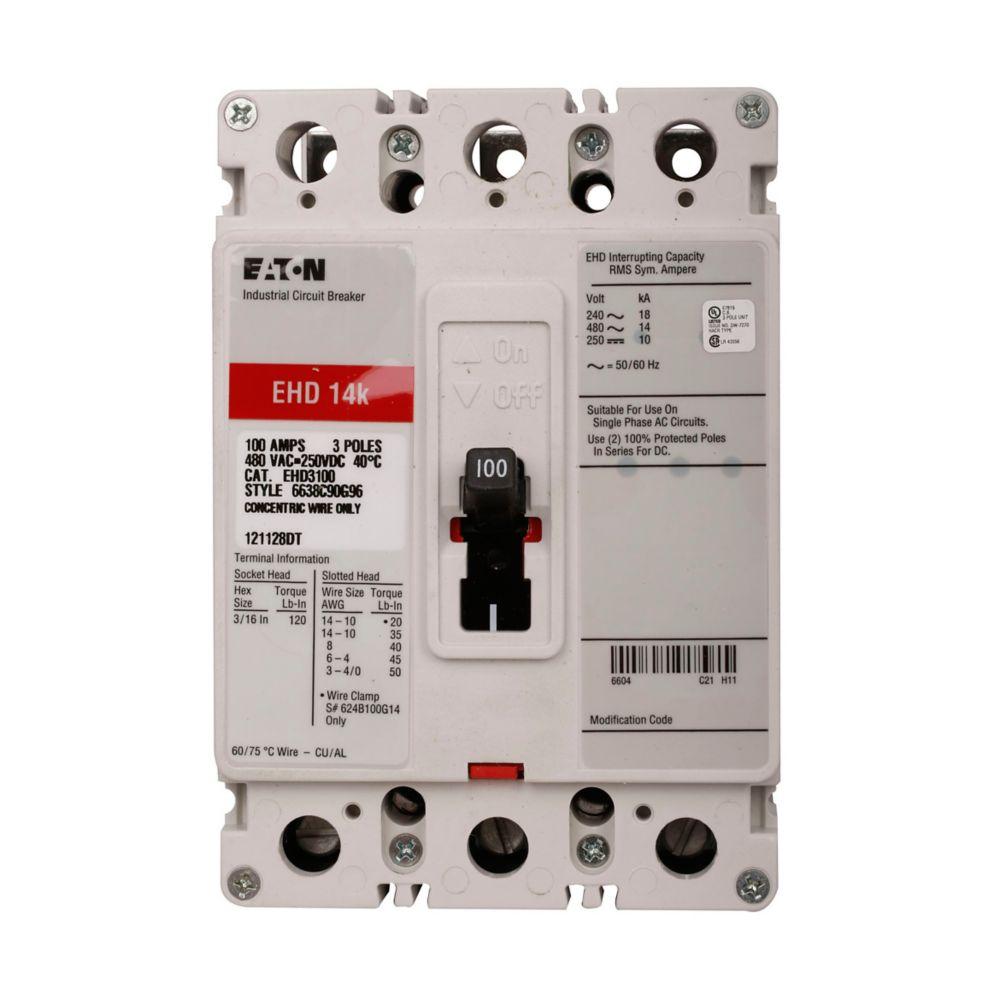 EHD 3P 40A W/MTG HDWE&L&L END CAP KITS