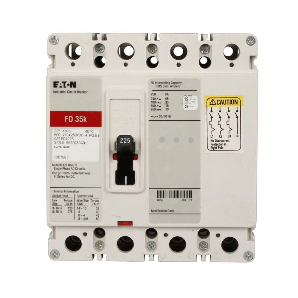 FD 4P 225A L&LTERM W/6639C12H01PROVISION