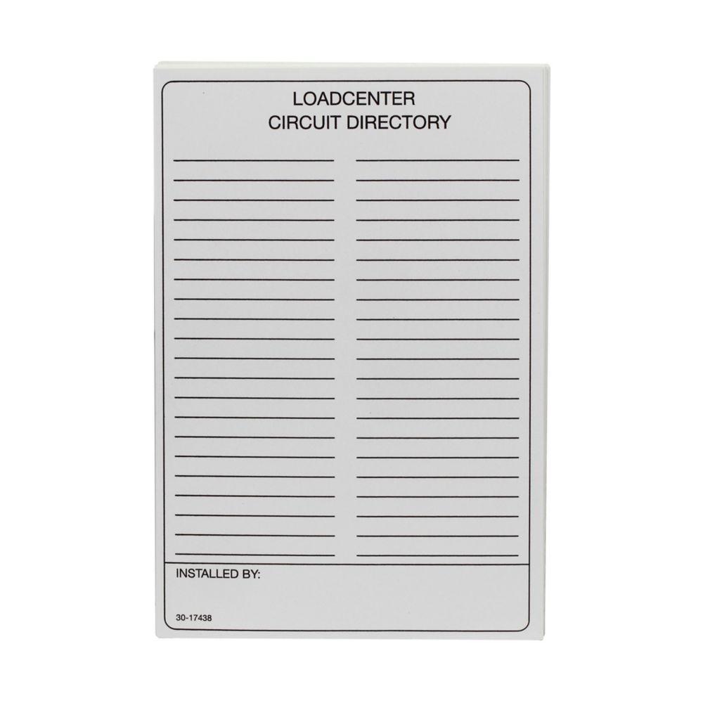 Adhesive Backed Circuit Directory