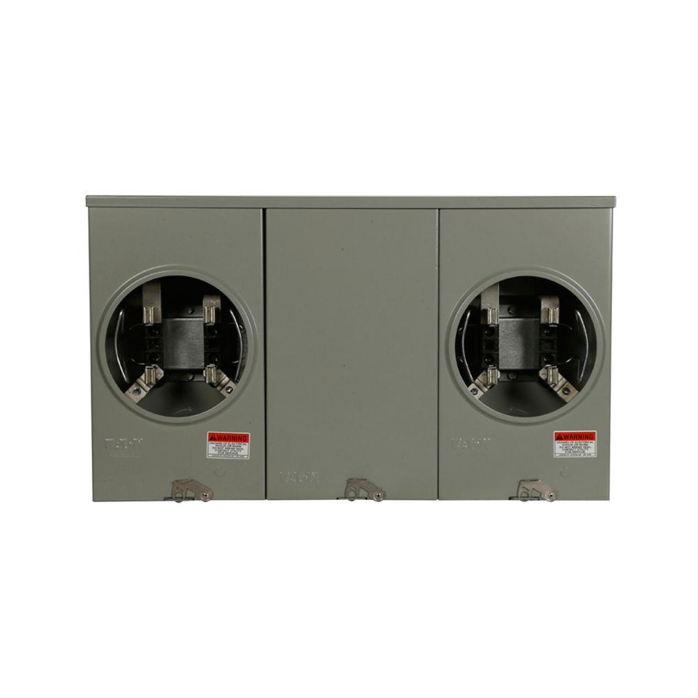 MtrSkt,100A,Ringless,4-Jaw,OH/UG,2-Gang