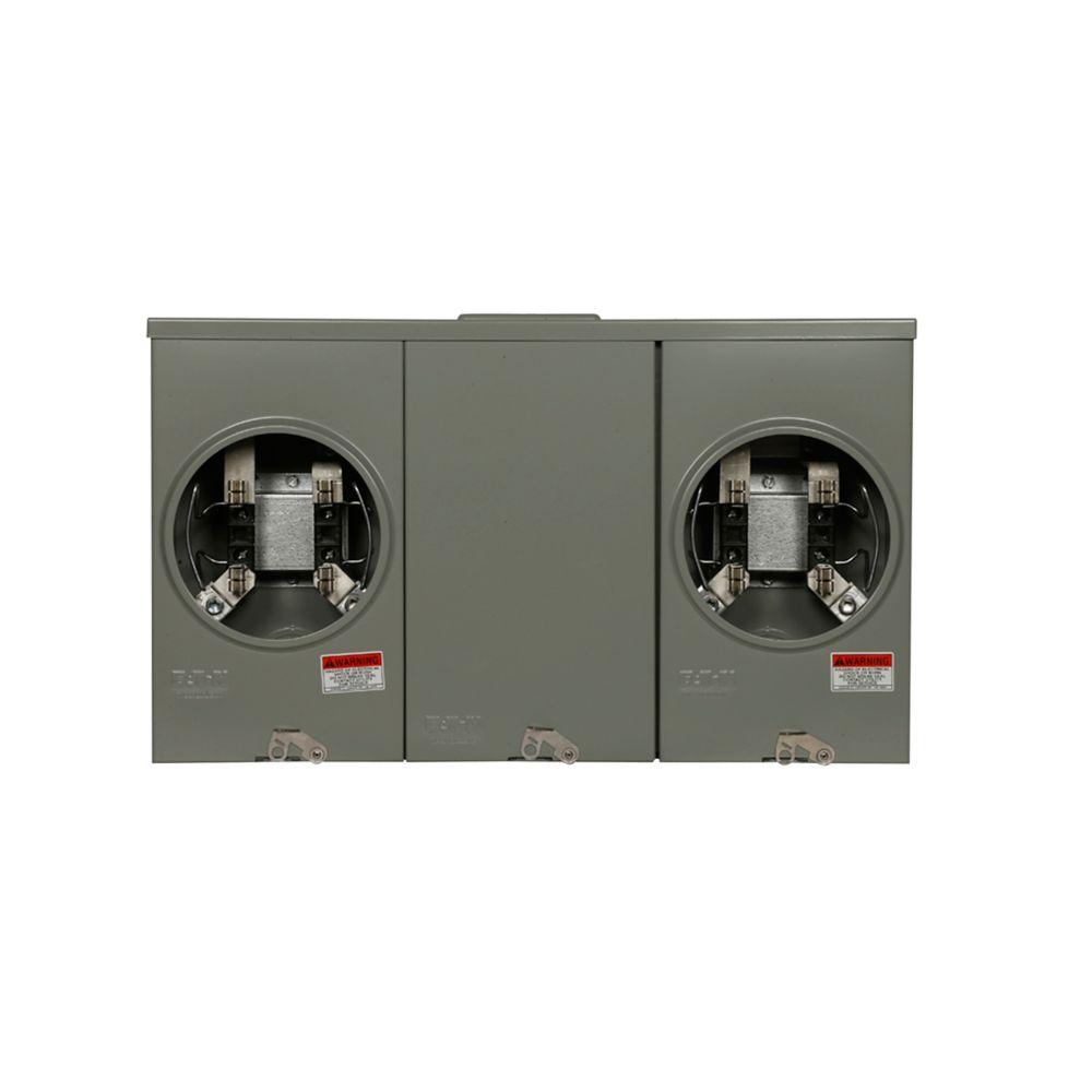 MtrSkt,200A,Ringless,4-Jaw,OH/UG,2-Gang