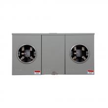 Eaton UT2R1421BCH - MtrSkt,100A,Ringless,4-Jaw,OH/UG,2-Gang