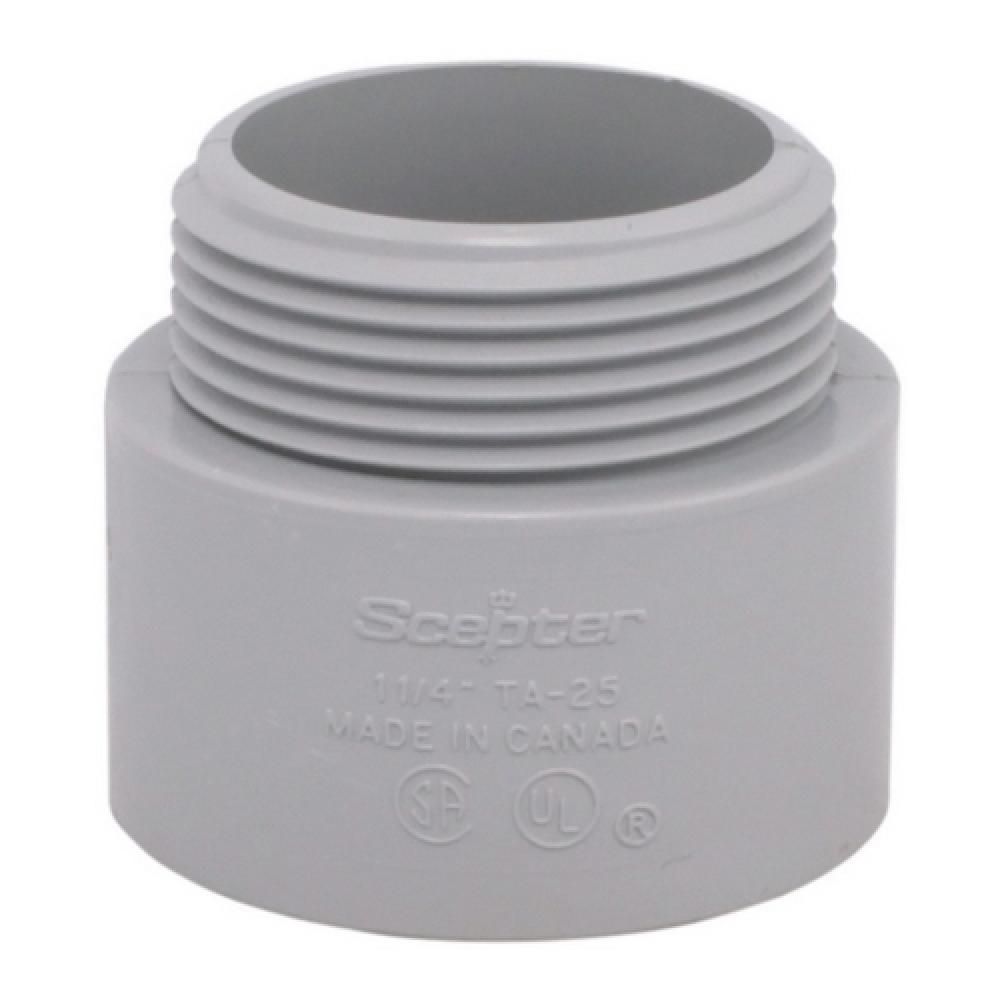 1 1/4" PVC TERMINAL ADPT SCEPTER