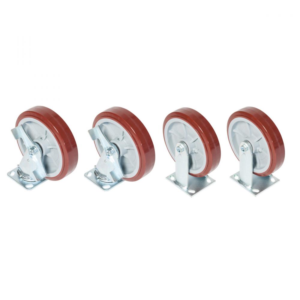 CASTER KIT, 8" W/SIDE LOCK (2R2S)