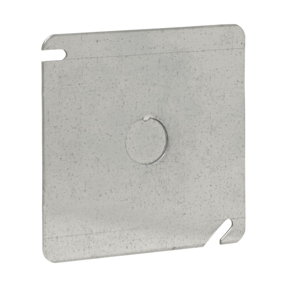 4 SQ BOX CVR FLT 3/4 KO