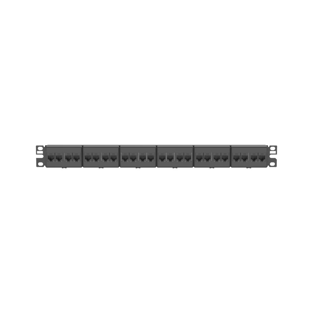 Cat 5e Coupler Patch Panel, 24 Ports, 1 RU, Blac