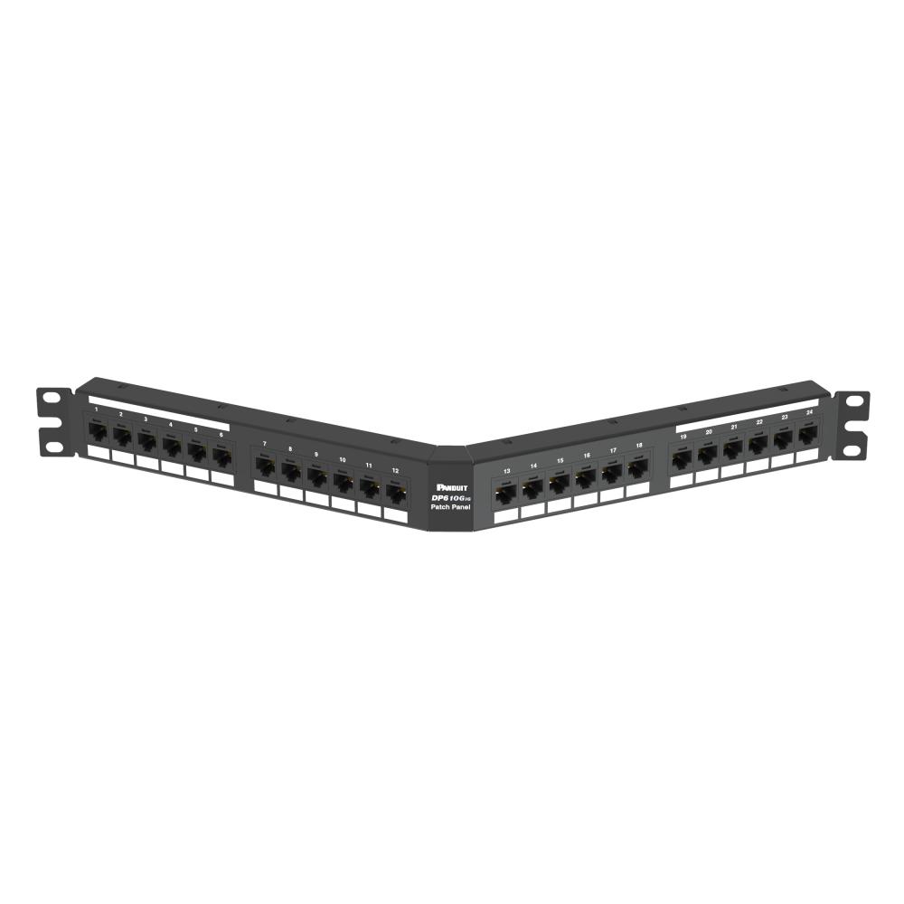 Cat 6A Angled Punchdown Patch Panel, 24 Port, 1