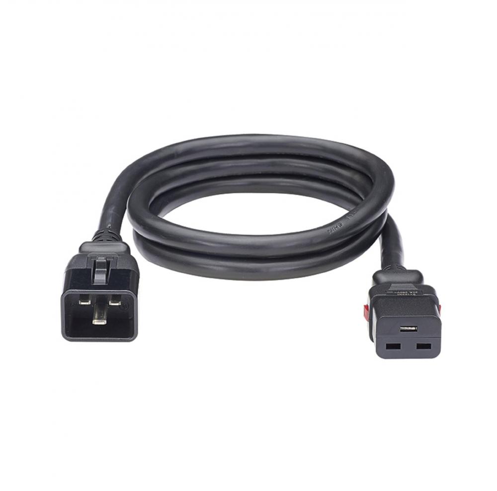 Dual-Locking IT Power Cord, IEC C20 to IEC C19,