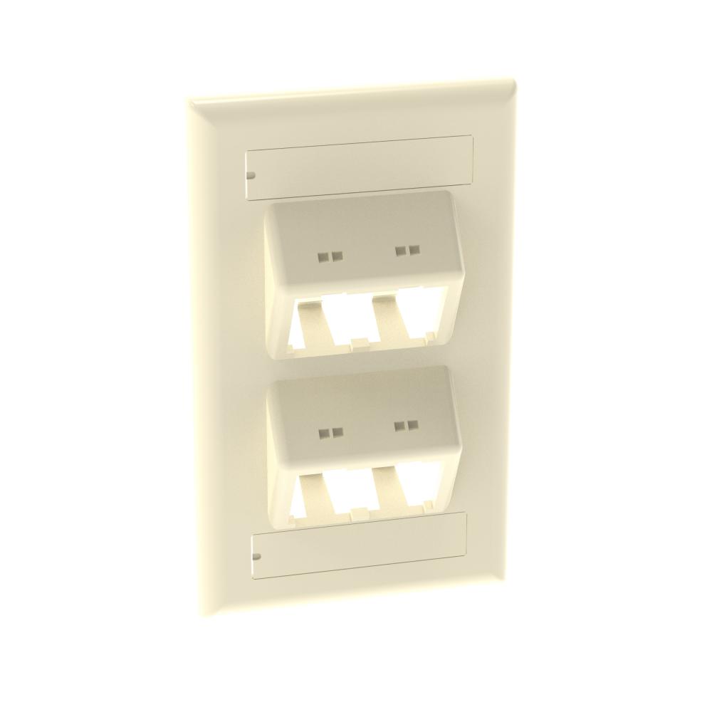 Mini-Com®, Classic, Sloped, Faceplate, 4 port,