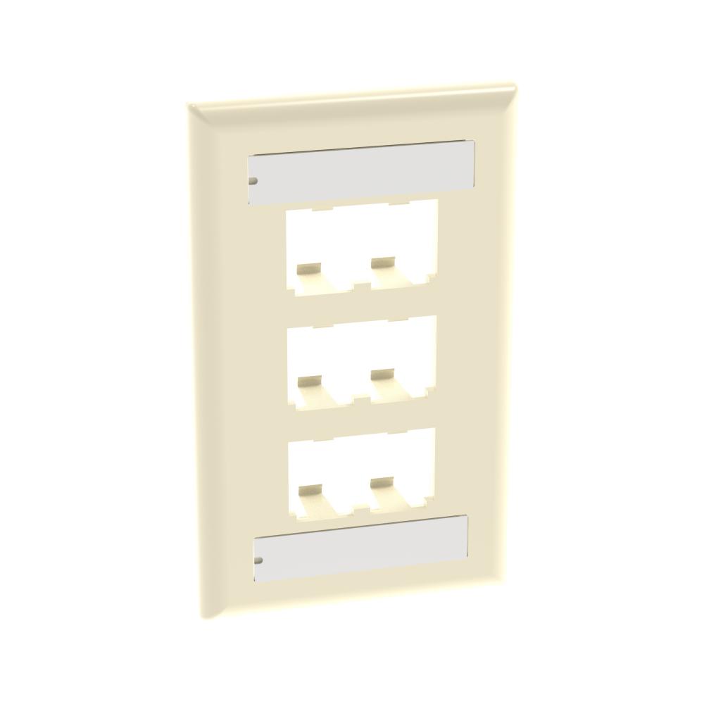 Mini-Com®, Classic, Faceplate, 6 port, Electric