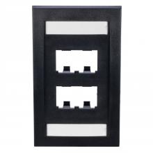 Panduit CFPE4BLY - Mini-Com®, Executive, Faceplate, 4 port, Black