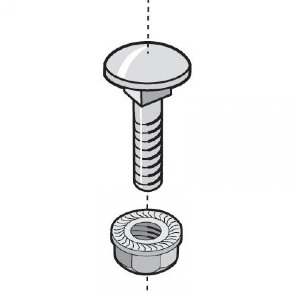 EZBN1/4IN316L SCREW & NUT 50/bag