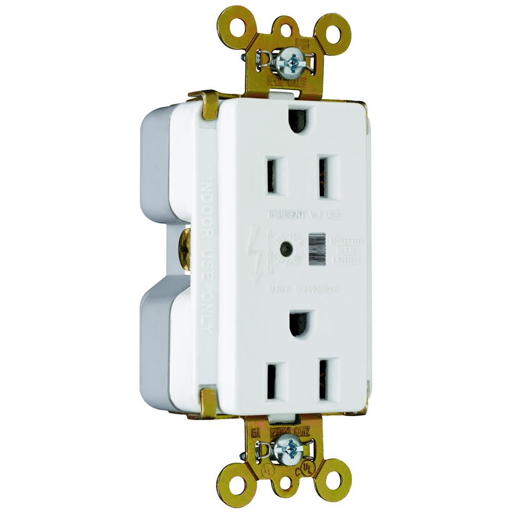 TVSS RECP 15A 125V ALARM WH