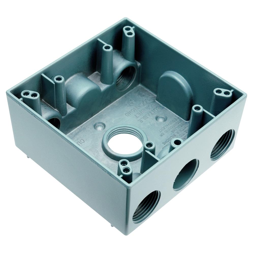 WP BOX 2G 5 HOLE 2EA END  3/4 GY