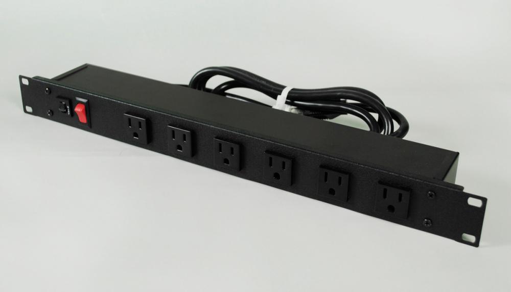 RACKMOUNT, 19IN BLK W/6 5-15R 90 DE