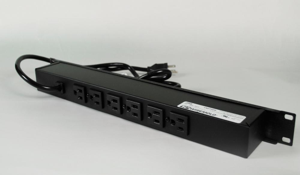 15A, 1U, 6R OL, SW, 15FT, BK