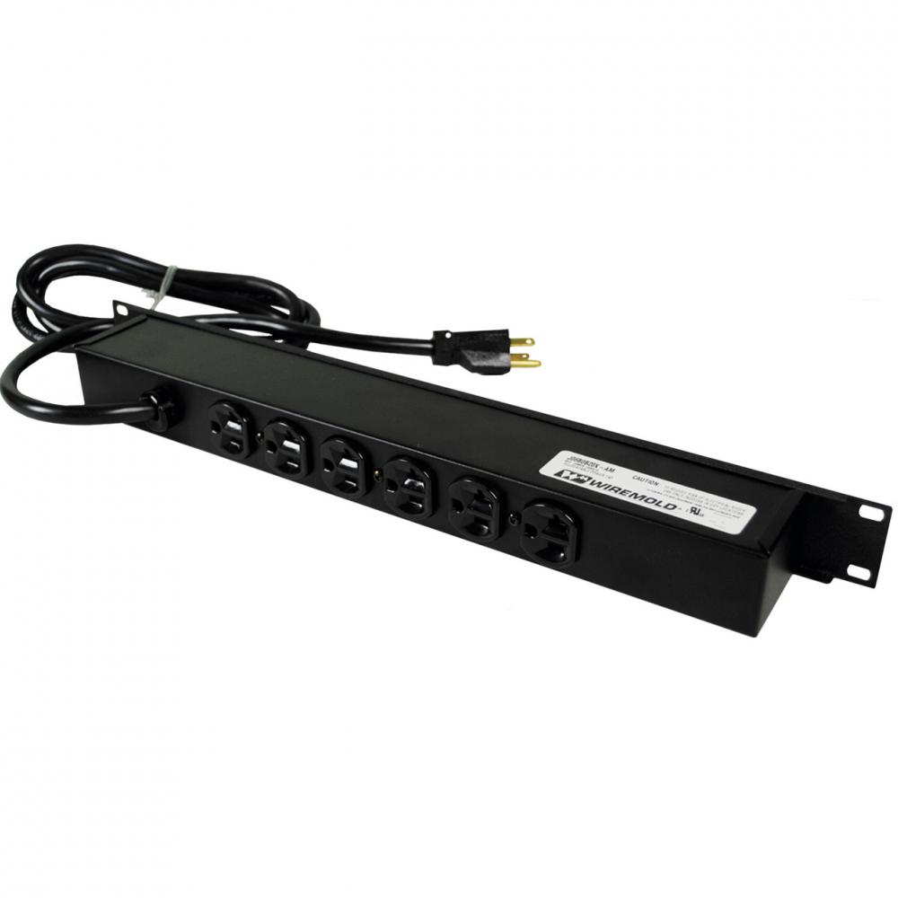 15A, 1U, 6R OL, 15FT, BK