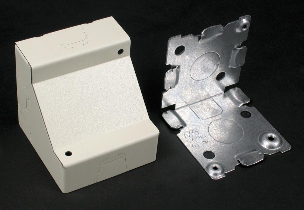 STL CORNER BOX 2 1/2 IN. DEEP IVORY