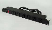 Legrand-Wiremold J60B0B-90 - RACKMOUNT, 19IN BLK W/6 5-15R 90 DE