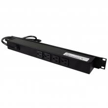 Legrand-Wiremold J24B0B - 15A, 1U, 2F 4R OL, SW, 6FT, BK