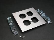 Legrand-Wiremold S4046B-2 - DBL DPLX RCPT CVR S.S.